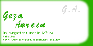 geza amrein business card